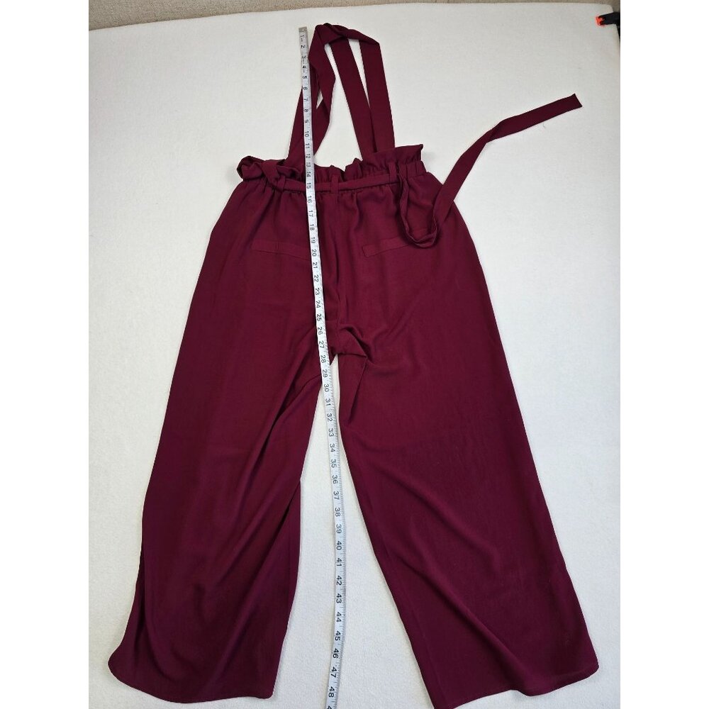 Red BKE Buckle Burgundy Wide-Leg Overalls With Adjustable Straps Small - Picture 5 of 5